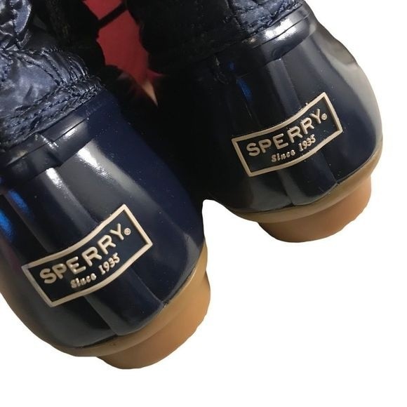 SPERRY Duck Boots Nylon Quilted Saltwater Navy STS-82681 Size 8 - Picture 7 of 10